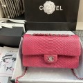 「#10041」Chanel South African python leather custom model with full deerskin lining 01112 25.5*7*16CM