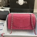 「#10041」Chanel South African python leather custom model with full deerskin lining 01112 25.5*7*16CM