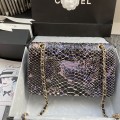 「#10042」Chanel South African python leather custom model with full deerskin lining 01112 25.5*7*16CM