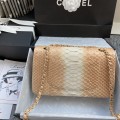 「#10044」Chanel South African python leather custom model with full deerskin lining 01112 25.5*7*16CM