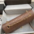 「#10045」Chanel South African python leather custom model with full deerskin lining 01112 25.5*7*16CM