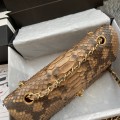 「#10046」Chanel South African python leather custom model with full deerskin lining 01112 25.5*7*16CM