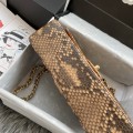 「#10046」Chanel South African python leather custom model with full deerskin lining 01112 25.5*7*16CM