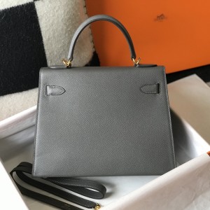 「#4012」 Hermes Pewter Gray Kelly 25cm