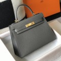 「#4012」 Hermes Pewter Gray Kelly 25cm