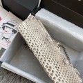 「#10048」Chanel South African python leather custom model with full deerskin lining 01112 25.5*7*16CM