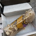「#10049」Chanel South African python leather custom model with full deerskin lining 01112 25.5*7*16CM