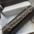 「#10053」Chanel South African python leather custom model with full deerskin lining 01112 25.5*7*16CM