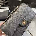 「#10053」Chanel South African python leather custom model with full deerskin lining 01112 25.5*7*16CM
