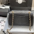 「#10053」Chanel South African python leather custom model with full deerskin lining 01112 25.5*7*16CM