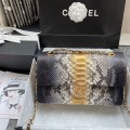 「#10055」Chanel South African python leather custom model with full deerskin lining 01112 25.5*7*16CM