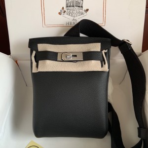 「#4112」Hermès black HAC A DOS 18*8*25.5cm