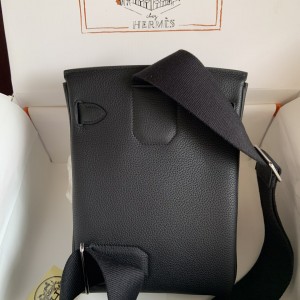 「#4112」Hermès black HAC A DOS 18*8*25.5cm