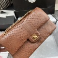 「#10057」Chanel South African python leather custom model with full deerskin lining 01112 25.5*7*16CM