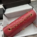 「#10058」Chanel South African python leather custom model with full deerskin lining 01112 25.5*7*16CM