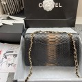 「#10059」Chanel South African python leather custom model with full deerskin lining 01112 25.5*7*16CM