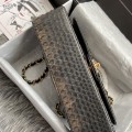 「#10059」Chanel South African python leather custom model with full deerskin lining 01112 25.5*7*16CM