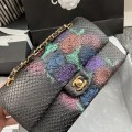 「#10064」Chanel South African python leather custom model with full deerskin lining 01112 25.5*7*16CM