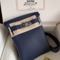 「#4114」 Hermes Blue HAC A DOS 18*8*25.5cm