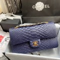 「#10066」Chanel South African python leather custom model with full deerskin lining 01112 25.5*7*16CM