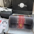「#10068」Chanel South African python leather custom model with full deerskin lining 01112 25.5*7*16CM