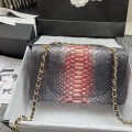 「#10068」Chanel South African python leather custom model with full deerskin lining 01112 25.5*7*16CM