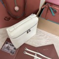 「#7104」Loro pian Extra Pocket L23.5 silver buckle - FAM6491 - 21✖️23.5✖️8cm - Tender white