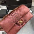 「#10069」Chanel South African python leather custom model with full deerskin lining 01112 25.5*7*16CM
