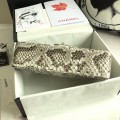 「#10071」Chanel South African python leather custom model with full deerskin lining 01112 25.5*7*16CM