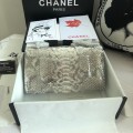 「#10072」Chanel South African python leather custom model with full deerskin lining 01112 25.5*7*16CM