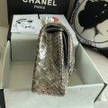 「#10072」Chanel South African python leather custom model with full deerskin lining 01112 25.5*7*16CM