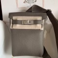 「#4115」 Hermes Elephant Grey HAC A DOS 18*8*25.5cm