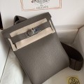 「#4115」 Hermes Elephant Grey HAC A DOS 18*8*25.5cm