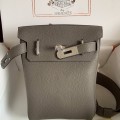 「#4115」 Hermes Elephant Grey HAC A DOS 18*8*25.5cm