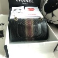 「#10077」Chanel South African python leather custom model with full deerskin lining 01112 25.5*7*16CM