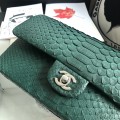 「#10078」Chanel South African python leather custom model with full deerskin lining 01112 25.5*7*16CM