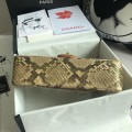 「#10081」Chanel South African python leather custom model with full deerskin lining 01112 25.5*7*16CM