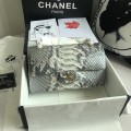 「#10083」Chanel South African python leather custom model with full deerskin lining 01112 25.5*7*16CM