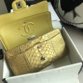 「#10085」Chanel South African python leather custom model with full deerskin lining 01112 25.5*7*16CM