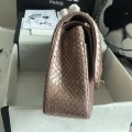 「#10088」Chanel South African python leather custom model with full deerskin lining 01112 25.5*7*16CM