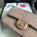 「#10088」Chanel South African python leather custom model with full deerskin lining 01112 25.5*7*16CM