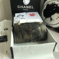 「#10091」Chanel South African python leather custom model with full deerskin lining 01112 25.5*7*16CM