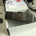 「#10091」Chanel South African python leather custom model with full deerskin lining 01112 25.5*7*16CM