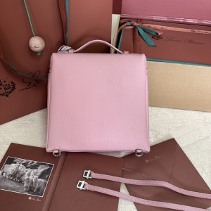 「#7114」Loro pian Extra Pocket L23.5 silver buckle - FAM6491 - 21✖️23.5✖️8cm - Rough flower pot pottery color