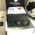 「#10092」Chanel South African python leather custom model with full deerskin lining 01112 25.5*7*16CM