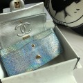 「#10096」Chanel South African python leather custom model with full deerskin lining 01112 25.5*7*16CM