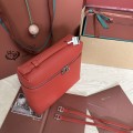 「#7117」Loro pian Extra Pocket L23.5 silver buckle - FAM6491 - 21✖️23.5✖️8cm - plum red brown 「#7117」Loro pian Extra Pocket L23.5 silver buckle - FAM6491 - 21✖️23.5✖️8cm - plum red brown