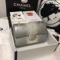 「#10101」Chanel South African python leather custom model with full deerskin lining 01112 25.5*7*16CM