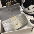 「#10101」Chanel South African python leather custom model with full deerskin lining 01112 25.5*7*16CM