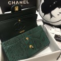「#10102」Chanel South African python leather custom model with full deerskin lining 01112 25.5*7*16CM